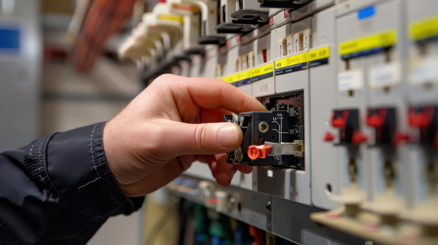 profissional faz ajuste em disjuntores elétricos profissional faz ajuste em disjuntores elétricos